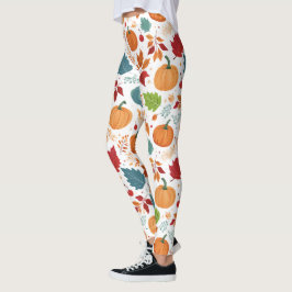 Halloween farbenfrohe Pumpkins und Blätter Leggings