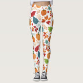 Halloween farbenfrohe Pumpkins und Blätter Leggings (Vorderseite)