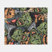 Halloween farbige Elemente nahtloses Muster mit Fleecedecke (Vorderseite (Horizontal))