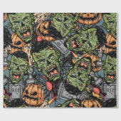 Halloween farbige Elemente nahtloses Muster mit Geschenkpapier (Flach)