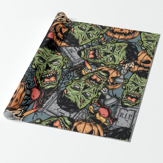 Halloween farbige Elemente nahtloses Muster mit Geschenkpapier (Ungerollt)