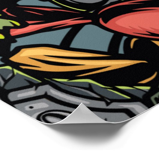 Halloween farbige Elemente nahtloses Muster mit Poster (Ecke)