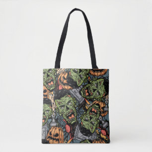 Halloween farbige Elemente nahtloses Muster mit Tasche