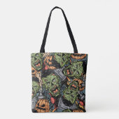 Halloween farbige Elemente nahtloses Muster mit Tasche (Rückseite)