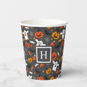 Halloween-Farbsymbolen Pappbecher (Rückseite)
