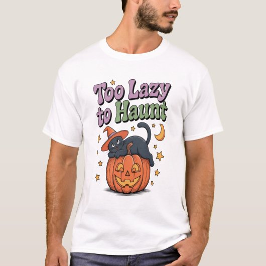 Halloween fauler Geist T-Shirt (Vorderseite)