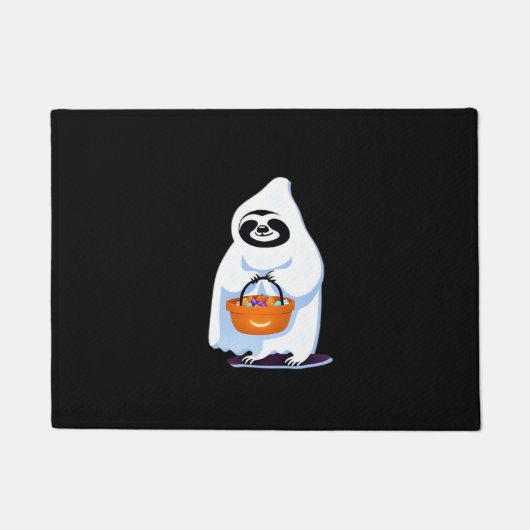 Halloween-Faultier, als Gespenst verkleidet, Trick Fußmatte (Vorderseite)