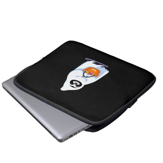 Halloween-Faultier, als Gespenst verkleidet, Trick Laptopschutzhülle (Vorne Knopf)