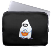 Halloween-Faultier, als Gespenst verkleidet, Trick Laptopschutzhülle (Vorderseite)