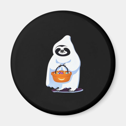 Halloween-Faultier, als Gespenst verkleidet, Trick Magnet (Vorne)