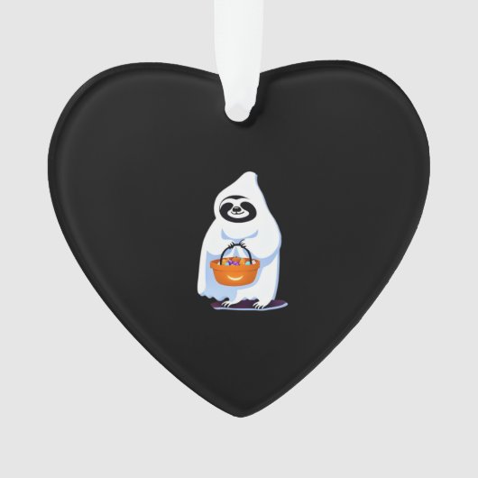 Halloween-Faultier, als Gespenst verkleidet, Trick Ornament (Vorderseite)