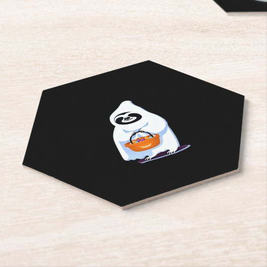 Halloween-Faultier, als Gespenst verkleidet, Trick Untersetzer (angewinkelt)