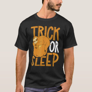 Halloween Faultier Kürbis Streich oder Schlaf T-Shirt