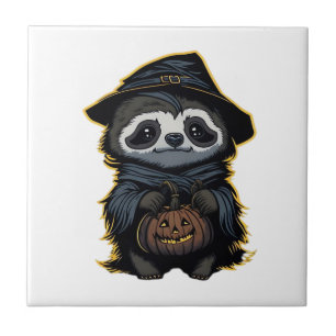 Halloween-Faultier Oversized T-Shirt Fliese