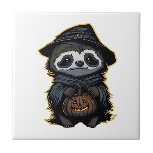 Halloween-Faultier Oversized T-Shirt Fliese (Vorderseite)
