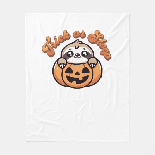 Halloween Faultier Streich oder Schlaf Süßes Fault Fleecedecke (Vorderseite)