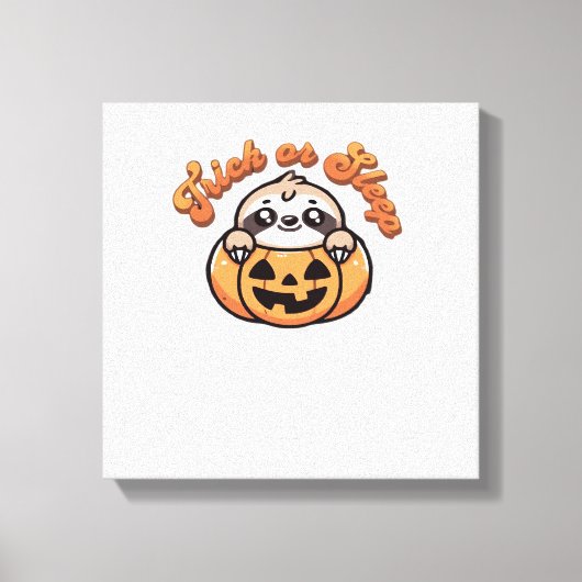 Halloween Faultier Streich oder Schlaf Süßes Fault Leinwanddruck (Vorderseite)