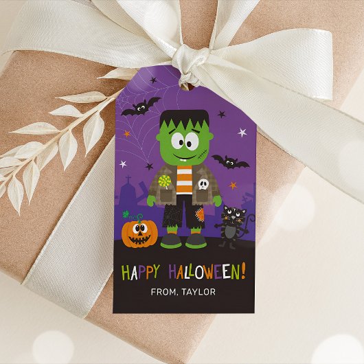 Halloween Favor Tag Frankenstein Geschenkanhänger