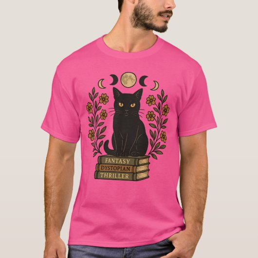 Halloween FDT Fantasy Dystopian Thriller Cat T-Shirt (Vorderseite)
