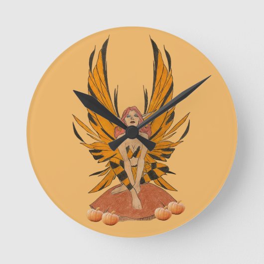 Halloween Fee Runde Wanduhr (Vorderseite)
