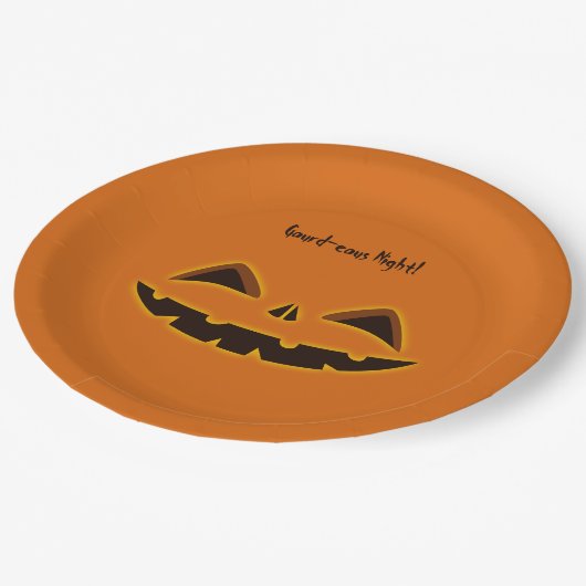 Halloween-Feierabend Pappteller (Schrägansicht)