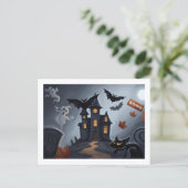 Halloween feiern postkarte (Stehend Vorderseite)