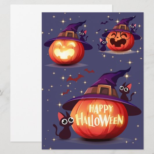 HALLOWEEN FEIERTAGSKARTE (Vorne/Hinten)