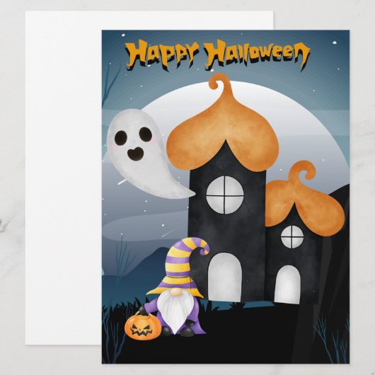 HALLOWEEN FEIERTAGSKARTE (Vorne/Hinten)