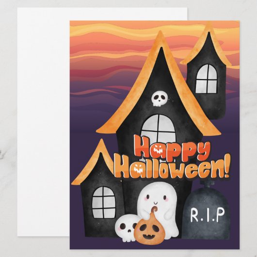 HALLOWEEN FEIERTAGSKARTE (Vorne/Hinten)