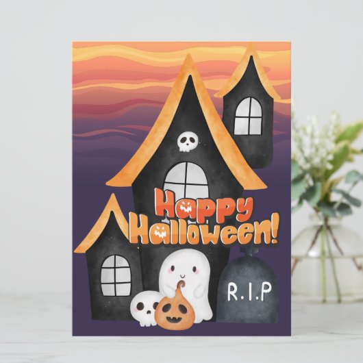 HALLOWEEN FEIERTAGSKARTE (Stehend Vorderseite)