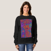 Halloween Fest bunt Retro Männchen Unisex Sweatshirt (Vorne ganz)