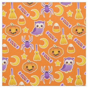 Halloween Festival Muster Orange Hintergrund Stoff