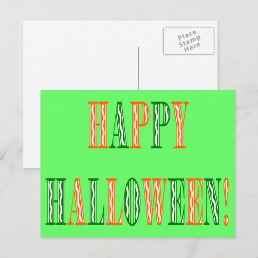 Halloween Festival Text Postkarte (Vorne/Hinten)