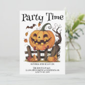 Halloween Festive Pumpkin Einladung (Stehend Vorderseite)