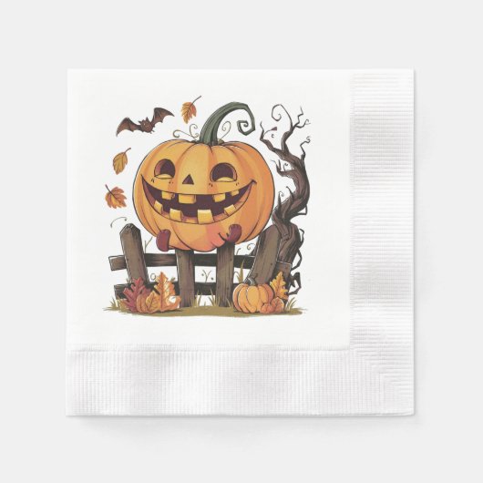 Halloween Festive Pumpkin Paper Napkin Serviette (Vorderseite)