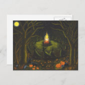 Halloween, Feuer, Hexen, Coven, Magie, Tanz Postkarte (Vorne/Hinten)