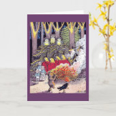 Halloween-Feuer mit Bären und Schokoladenkuchen Karte (Gelbe Blume)