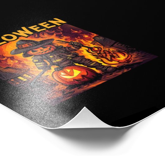 Halloween, Feuerwehrmann, Trick oder Lust? Fotodruck (Ecke)