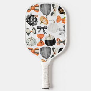 Halloween-Fieberbogen-Wasserfarben-Kürbis Pickleball Schläger