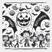 Halloween fiesta quadratischer aufkleber (Vorderseite)