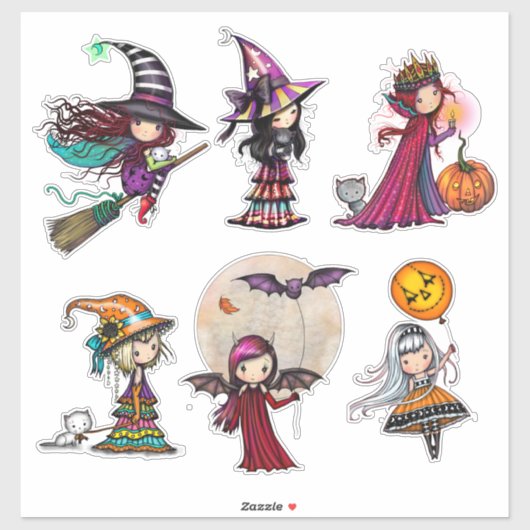 Halloween-Figuren von Molly Harrison Aufkleber (Blatt)