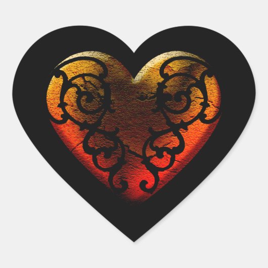 Halloween Filigree Goth Heart Sticker (Vorderseite)