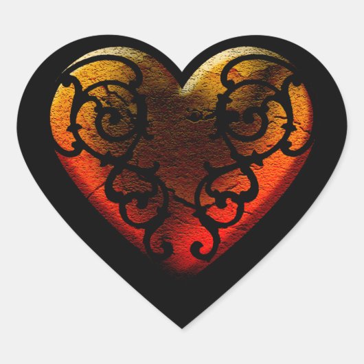 Halloween Filigree Goth Heart Sticker (Vorderseite)