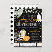 Halloween Filmabend Einladung (Vorne/Hinten)