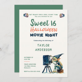Halloween Filmabend Niedlich Gremlin Fun Sweet 16 Einladung
