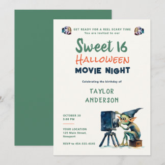 Halloween Filmabend Niedlich Gremlin Fun Sweet 16 Einladung