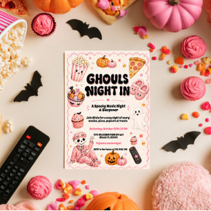 Halloween-Filmnacht-Schlafübernachtung Einladung