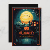Halloween-Filmnachtplakat Feiertagskarte (Vorne/Hinten)