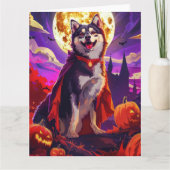 Halloween finnische Lapphund Vampire Pumpkins Beän Karte (Vorderseite)
