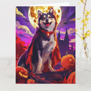 Halloween Finnischer Lapphund Vampir-Kürbisse Grus Karte